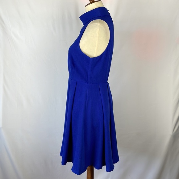 Lulu's Blue Fit and Flare Sleeveless Dress with Open Back - Size Medium - Picture 5 of 17
